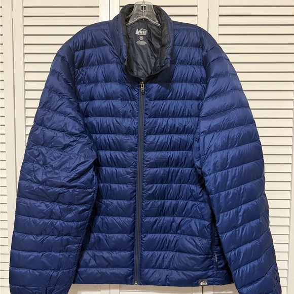 REI Navy Blue Insulated Down Men’s Jacket XXL - Picture 1 of 4